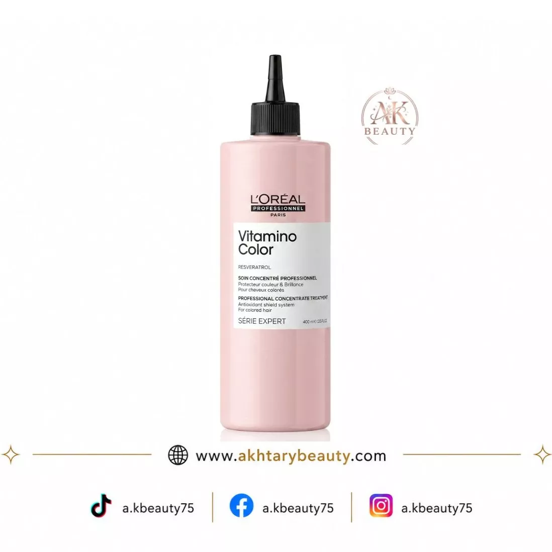 Loreal Professionnel Serie Expert Vitamino Color Concentrate Treatment 400ml – Acidic Shine Sealer for Color-Treated Hair