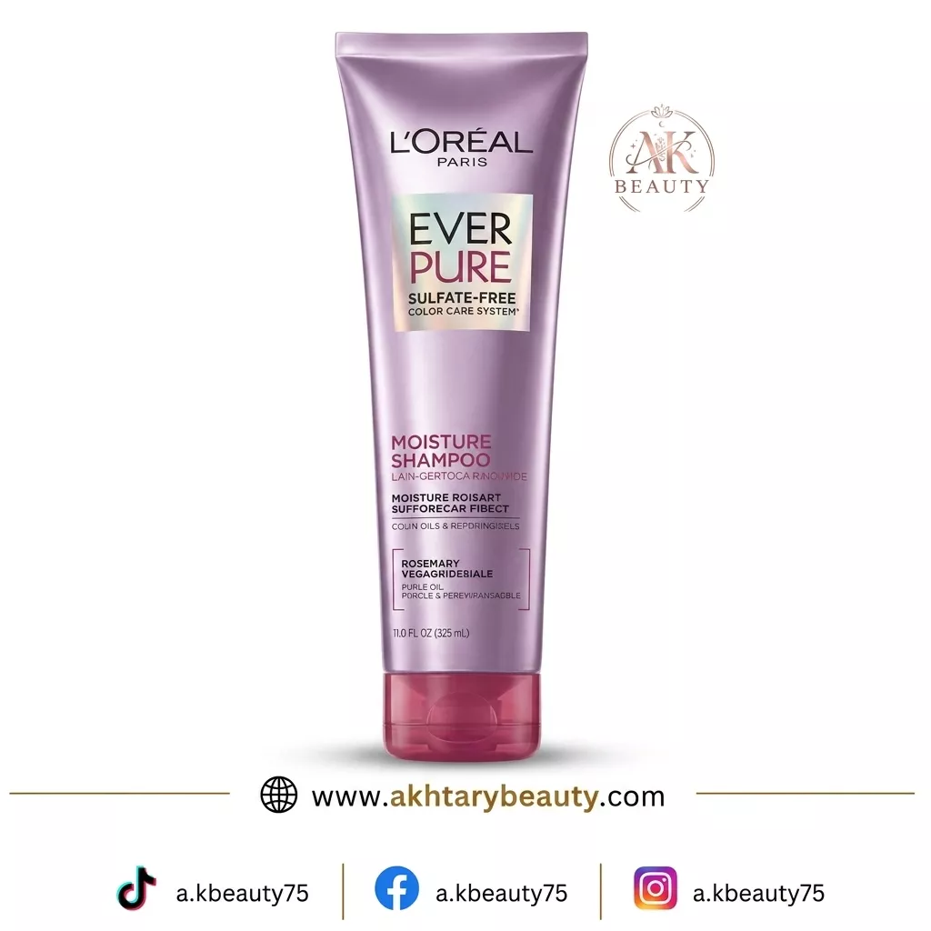 Loreal Paris EverPure Sulfate-Free Moisture Shampoo with Rosemary 250ml – Hydrating Shampoo for Dry & Color-Treated Hair