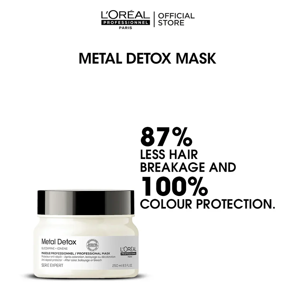 Loreal Professionnel Serie Expert Metal Detox Hair Mask 250ml | Professional Anti-Metal Repair Mask for Colored & Damaged Hair