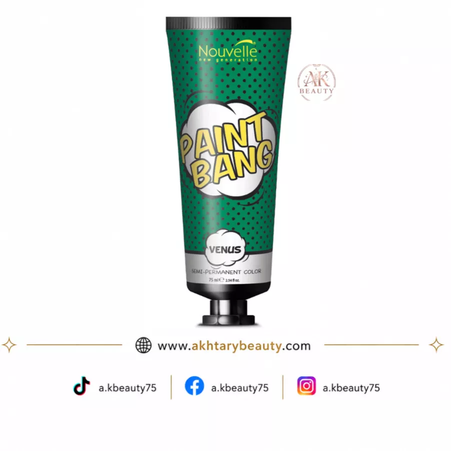 Nouvelle Paint Bang Venus Green Semi-Permanent Hair Color 75ml | Ammonia-Free Professional Hair Dye