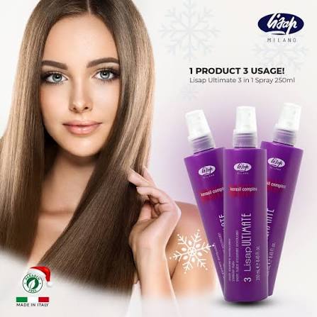 Lisap Milano Kerasil Complex 3 Ultimate Straight Fluid 250ml | Professional Heat Activated Hair Straightening Spray - 3