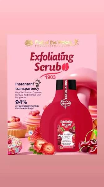 Fruit of the Wokali Candy Cheese Exfoliating Scrub 500ml | Deep Cleansing Face & Body Exfoliating Scrub - 2
