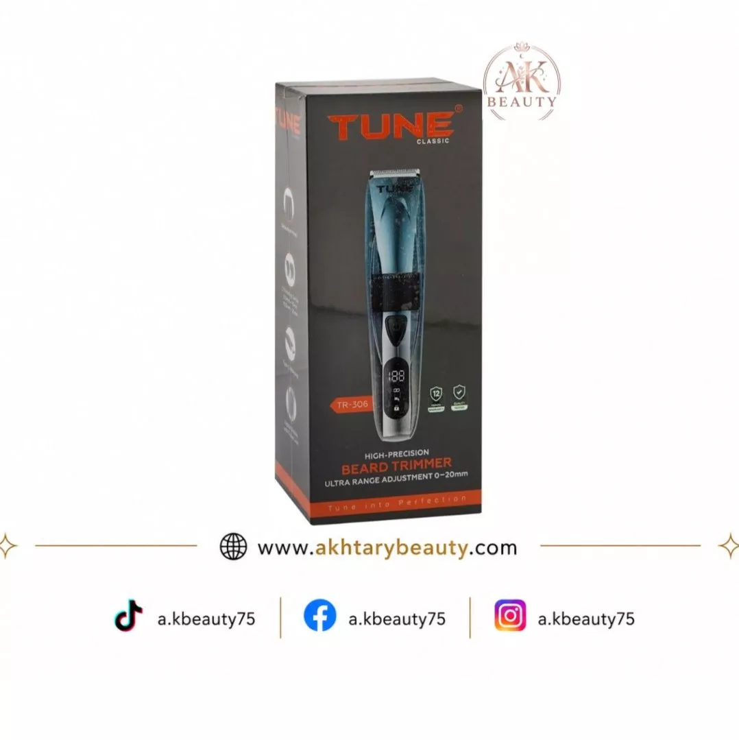 une Classic TR-306 High-Precision Beard & Hair Trimmer 0–20mm with 1200mAh Battery | Tune Classic TR-306 Beard Trimmer