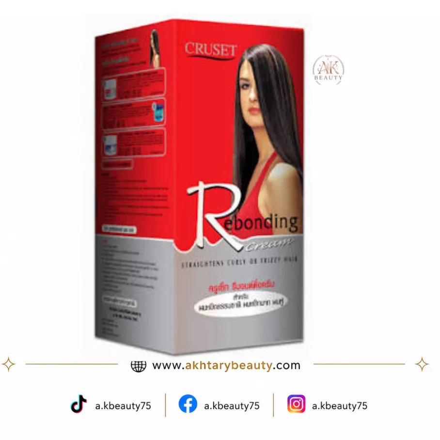 Cruset Rebonding Hair Cream Kit | Professional Hair Straightening System with Double Active Protein Complex