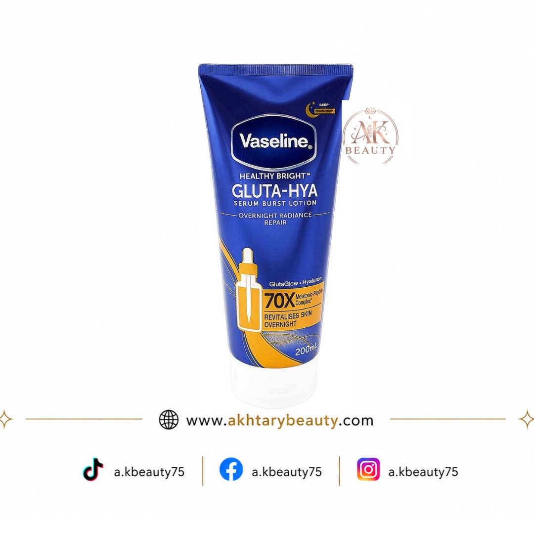 Vaseline Healthy Bright Gluta-Hya Overnight Radiance Repair Serum Burst Lotion for Overnight Hydration & Radiance 200ml | Vaseline Gluta-Hya Overnight Radiance Repair Lotion