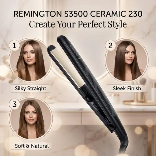 Remington S3500 Ceramic Straight 230 Hair Straightener | Professional Ceramic Hair Styling Tool