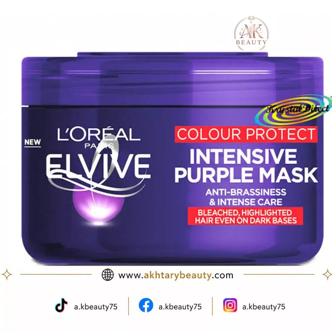 Loreal Paris Elvive Colour Protect Intensive Purple Mask 250ml | Anti-Brassiness Hair Mask for Blonde & Highlighted Hair