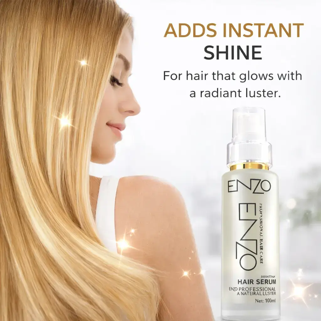 Enzo Professional Keratin Hair Serum 100ml | Anti-Frizz Smoothing Serum for Smooth & Shiny Hair