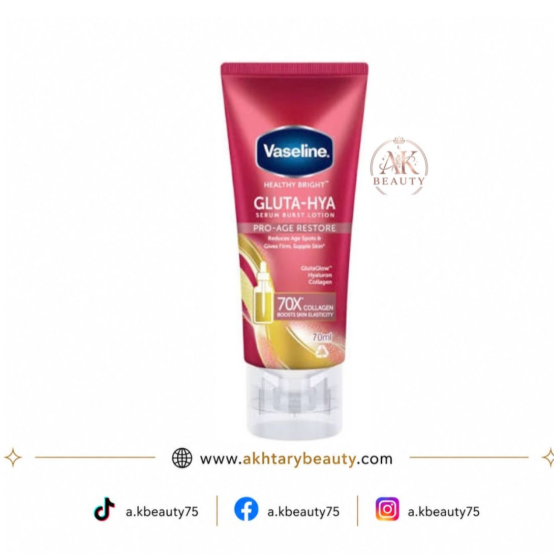 Vaseline Healthy Bright Gluta-Hya Pro-Age Restore Serum Burst Lotion for Hydration & Youthful-Looking Skin 200ml | Vaseline Gluta-Hya Pro-Age Restore Lotion
