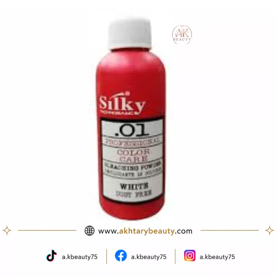 Silky Technobasic .01 Professional Color Care White Bleaching Powder | Dust-Free Hair Lightening Powder