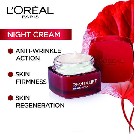 Loreal Paris Revitalift Hydrating Night Cream 50ml | Pro-Retinol & Elasti-Peptides Anti-Wrinkle Firming Moisturizer