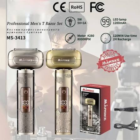 Marske MS-3413 Professional Men's Shaver IPX7 Waterproof Foil Razor with LED Digital Battery Indicator | Marske MS-3413 Men's Shaver - 3