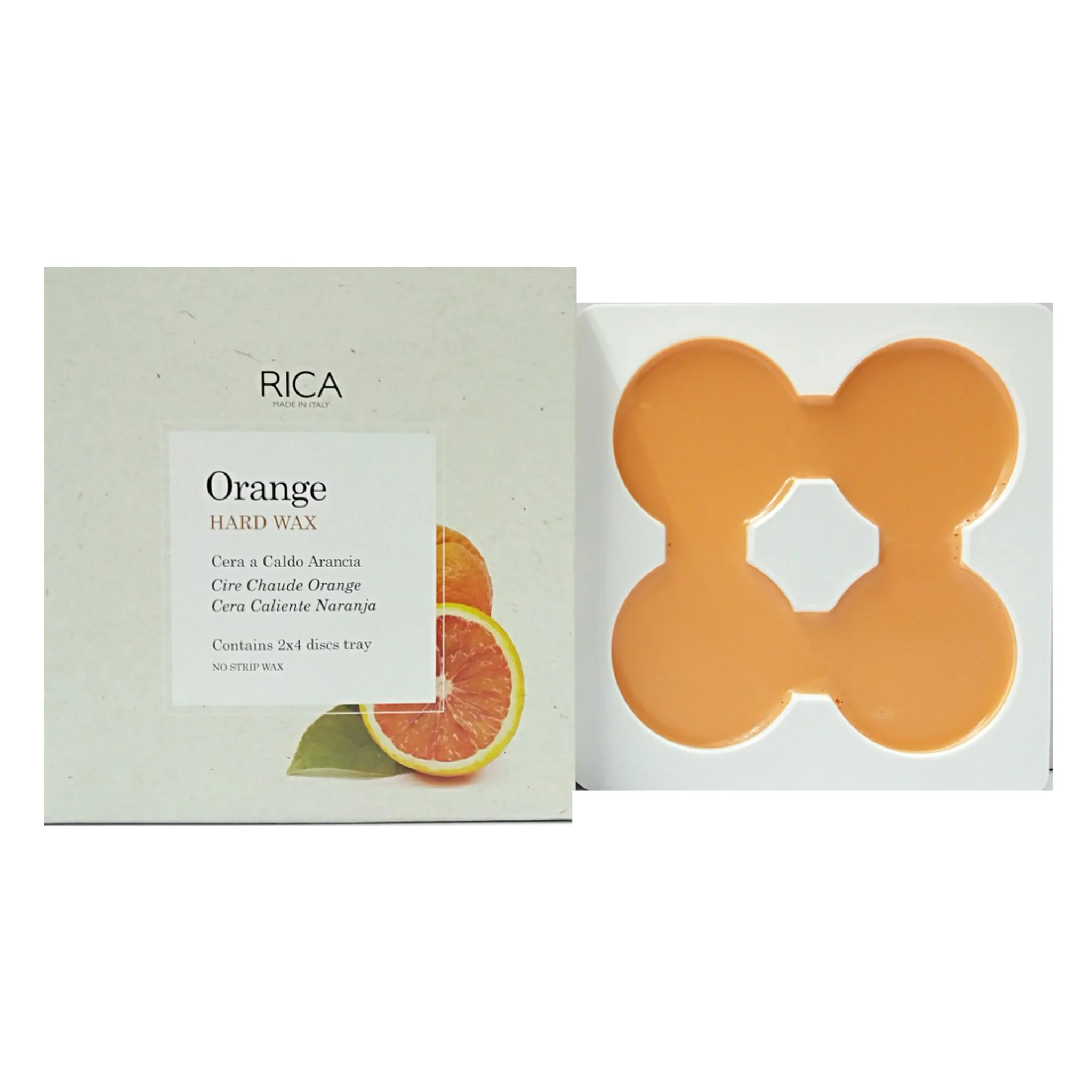 Rica Orange Hard Wax 500g x 2 Trays | Total 1000g | Professional Italian Stripless Hard Wax