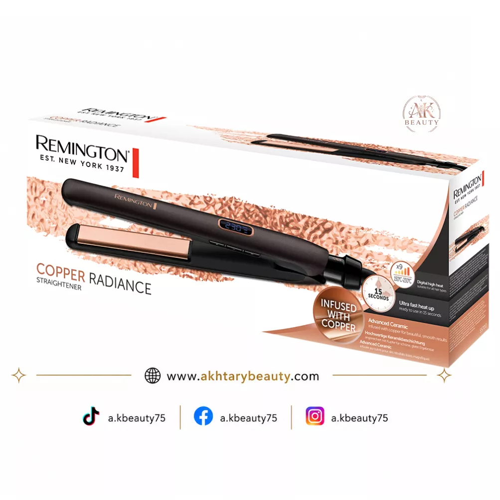 Remington Copper Radiance Straightener S5700 | Professional Ceramic Hair Straightener 230°C