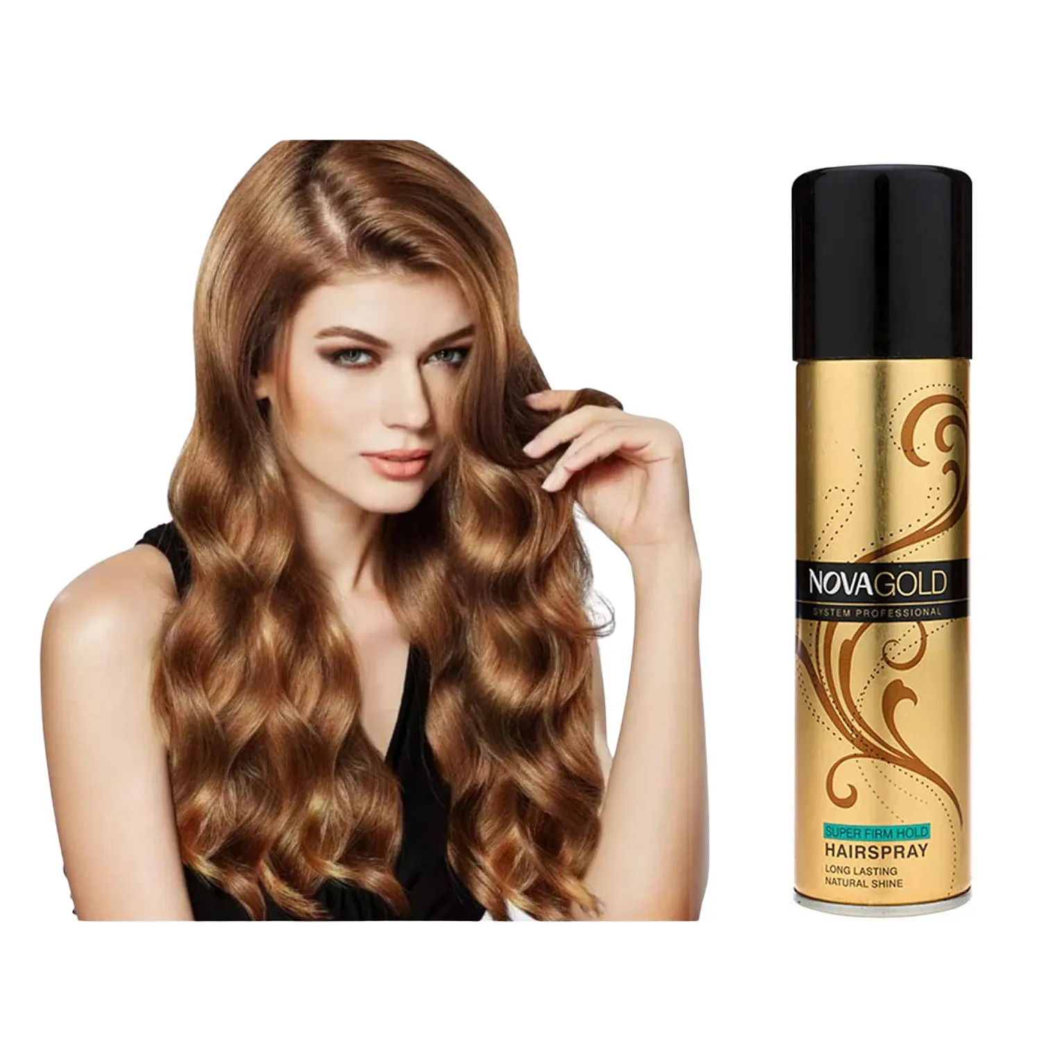 Nova Gold Super Firm Hold Hair Spray with Long-Lasting Hold & Natural Shine 400ml | Nova Gold Super Firm Hold Hair Spray - 2