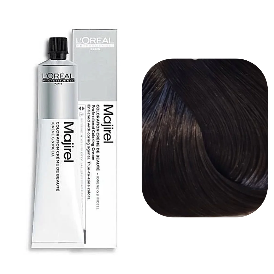 Loreal Majirel Hair Coloring Cream 5 Light Brown 60ml | Professional Permanent Hair Color with 100% Gray Coverage