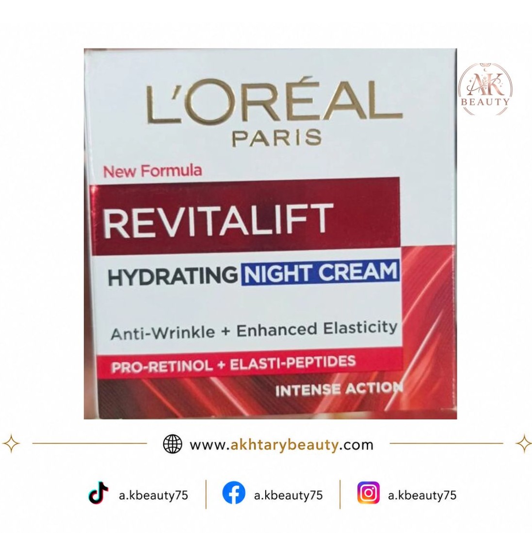 Loreal Paris Revitalift Hydrating Night Cream 50ml | Pro-Retinol & Elasti-Peptides Anti-Wrinkle Firming Moisturizer