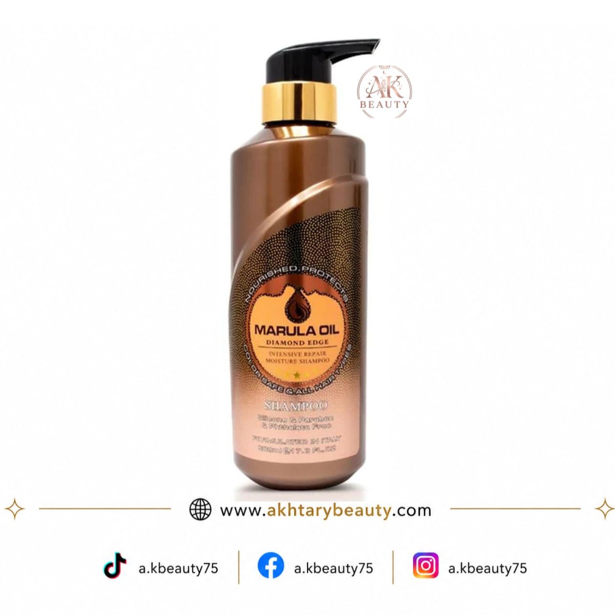 Marula Oil Diamond Edge Intensive Repair Moisture Shampoo 500ml | Sulfate-Free Color Safe Shampoo for All Hair Types