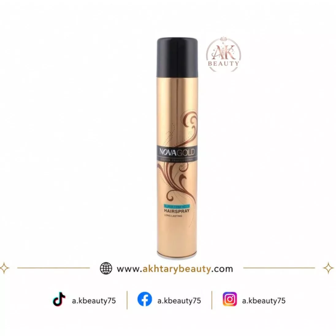 Nova Gold Super Firm Hold Hair Spray with Long-Lasting Hold & Natural Shine 400ml | Nova Gold Super Firm Hold Hair Spray