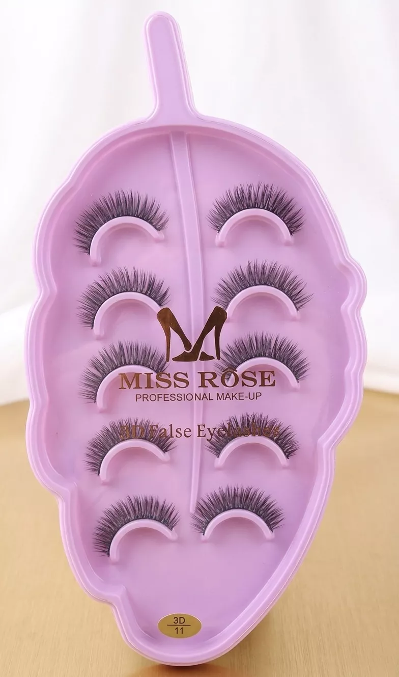 Miss Rose 3D Professional Make-Up False Eyelashes Style 11 | 10 Pairs Multi-Pack